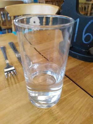 Glass of water (August 2025) at Cardigan Island in Gwbert