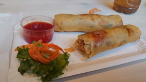 Vietnamese spring rolls at EatHappy Vegan in Oslo