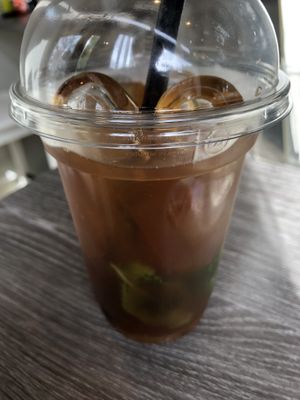 Vietnamese lemonade tea: HOMEMADE   at EatHappy Vegan in Oslo