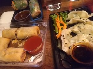 Spring rolls, summer rolls, dumplings at EatHappy Vegan in Oslo