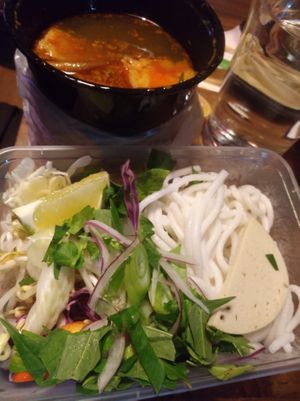 Bun Hue Spicy soup at EatHappy Vegan in Oslo