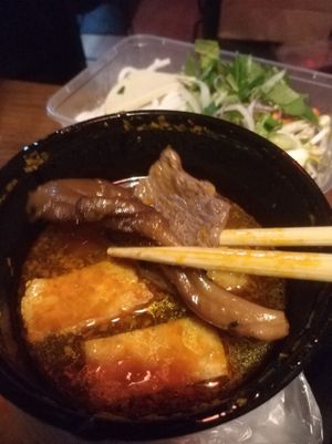 Bun Hue Spicy soup at EatHappy Vegan in Oslo