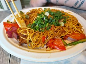 Stir-Fried Noodles at EatHappy Vegan in Oslo