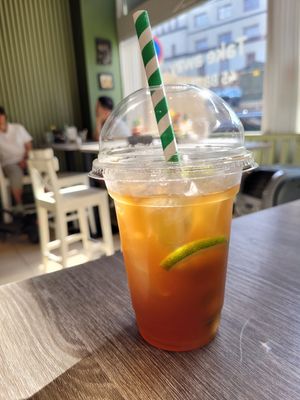 Vietnamese iced tea at EatHappy Vegan in Oslo