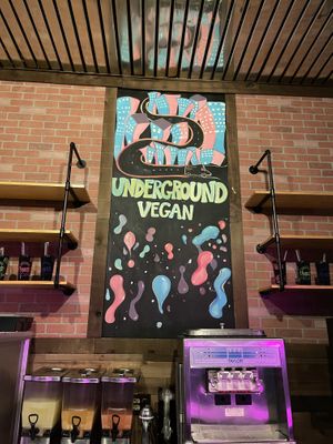 Sign at Underground Vegan in Birmingham