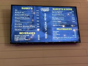 Menu Board at Underground Vegan in Birmingham