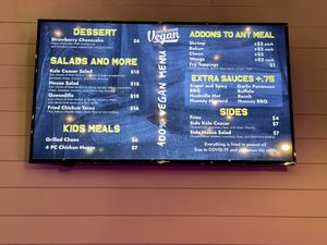 Menu Board at Underground Vegan in Birmingham