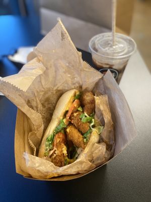 Skrimp Po Boy  at Underground Vegan in Birmingham