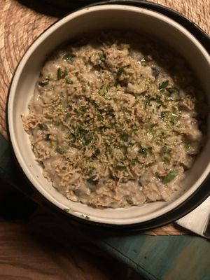 Risotto with special mushrooms that grow on corn #Veganuary at El Armadillo Mazunte in Mazunte