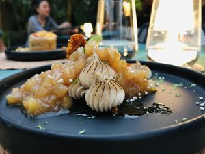 Dessert with apple, verry sweet and verry good!  at El Armadillo Mazunte in Mazunte