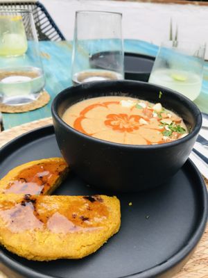 Soup. Spicy and very tastful!  at El Armadillo Mazunte in Mazunte