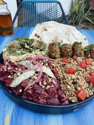 Moroccan platter - Delicious! Enough for two persons   at El Armadillo Mazunte in Mazunte