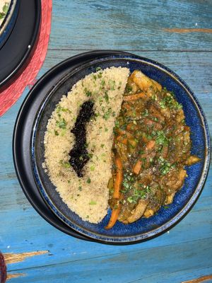 Quinoa Couscous. The quinoa was slammin! Veggies were a nice accompaniment.   at El Armadillo Mazunte in Mazunte