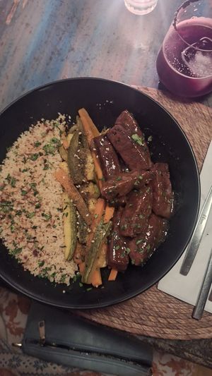 Orange Seitan at El Armadillo Mazunte in Mazunte