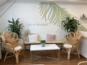 Cosy seating at Plant Lyfe in Toronto