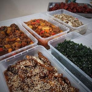 Party Tray: Korean BBQ, Menudo, Caldereta, Malunggay Dilis, Sisig, Dinakdakan and BBQ at Veggie Food Mob in San Fernando Pampanga