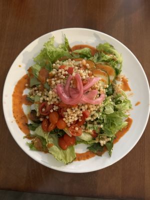 Tomato cous cous salad  at Bare Bones in La Porte