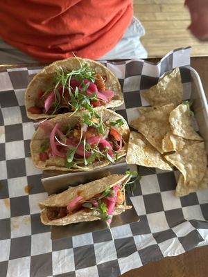Jackfruit tacos  at Bare Bones in La Porte