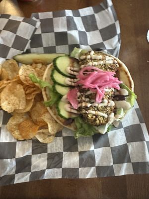 Falafel pita  at Bare Bones in La Porte