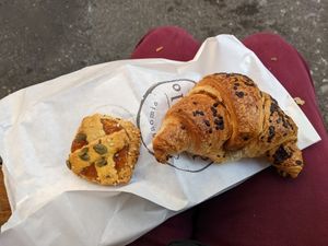 Vegan Chocolate Croissant & Vegan Crostatini at D'Angelo Caffè & Gastronomia in Rome