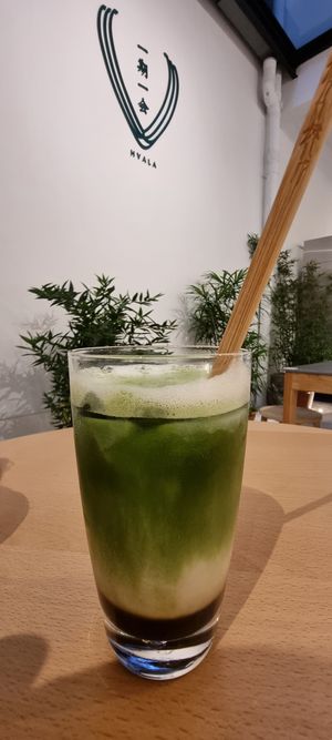 Matcha Hojicha Latte (Vegan) at Hvala - Craig Rd in Central Singapore