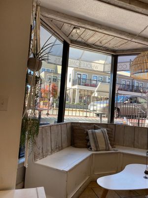 Indoor seating area at Drift Cafe in Newport