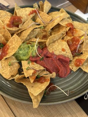 Nachos (totopos)  at Bissap in Bilbao