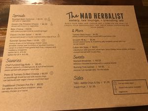 Menu - Food at The Mad Herbalist in Clarksville