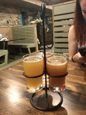 Flight of tea radlers  at The Mad Herbalist in Clarksville