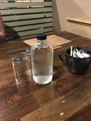 Water for the table at The Mad Herbalist in Clarksville
