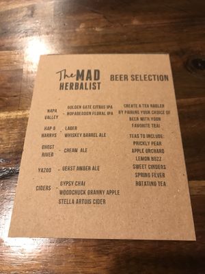 Menu - Beer Selection at The Mad Herbalist in Clarksville
