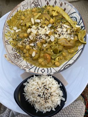 Chickpea curry  at BaoBaB Beach House in Algarrobo