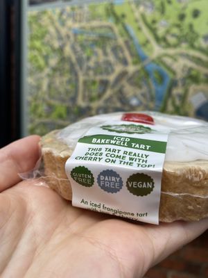 A gluten free vegan Bakewell tart! at Flossys of Bakewell in Bakewell