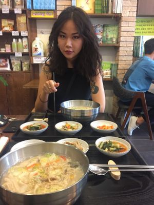 Foods and Riri at Loving Hut in Daejeon