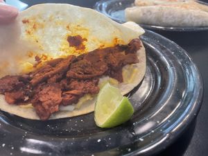 Gringa al pastor vegano at Los Paradise in Playa Del Carmen