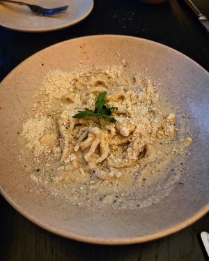 Vegan caccio e pepe at Double Zero in Baltimore