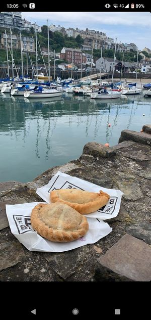 Vegan Cornish and roasted vegetables at Pasty Bakehouse in Ilfracombe