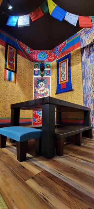 Inside floor seating at Norbu in Lancaster