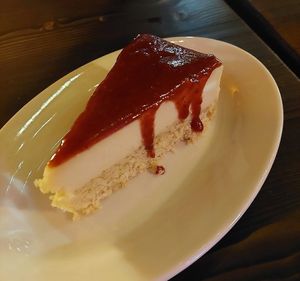 Do not miss the cashew-based cheese cake. This was a strawberry shortcake one.  at Norbu in Lancaster