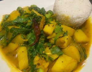 Aloo sag at Norbu in Lancaster