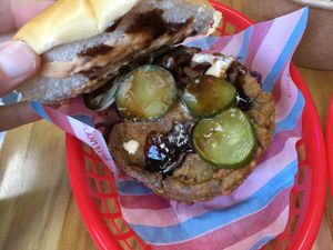 Super veggie burger — it was really good   at Bob & Sue in Medellin