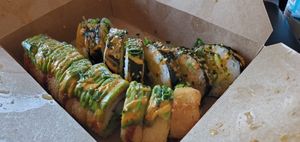 Incredible rolls at Vegan Castle in Long Beach