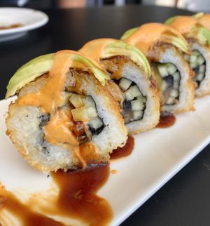 Dragon Roll at Vegan Castle in Long Beach