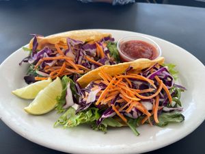 Shrimp Taco’s at Vegan Castle in Long Beach