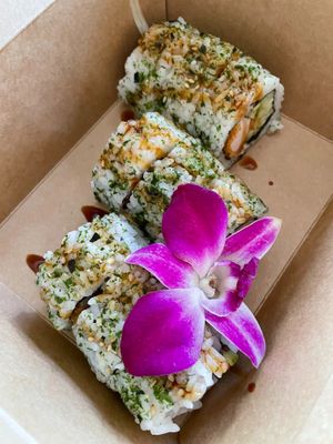 Shrimp Tempura Rolls at Vegan Castle in Long Beach