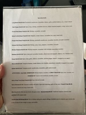 Menu😄 at Vegan Castle in Long Beach