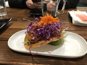 Fish taco  at Vegan Castle in Long Beach