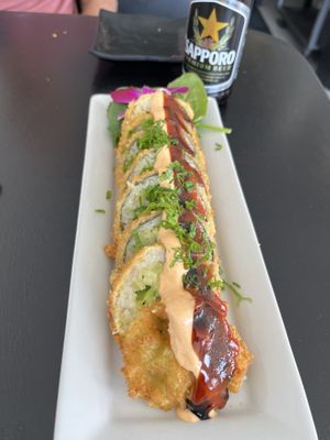 Volcano roll  at Vegan Castle in Long Beach