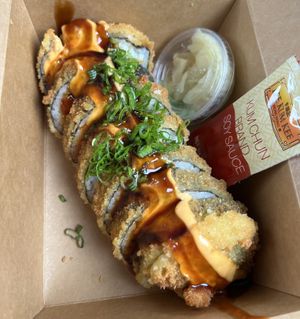 volcano roll  at Vegan Castle in Long Beach