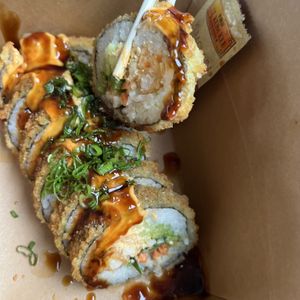 volcano roll (humungous)  at Vegan Castle in Long Beach